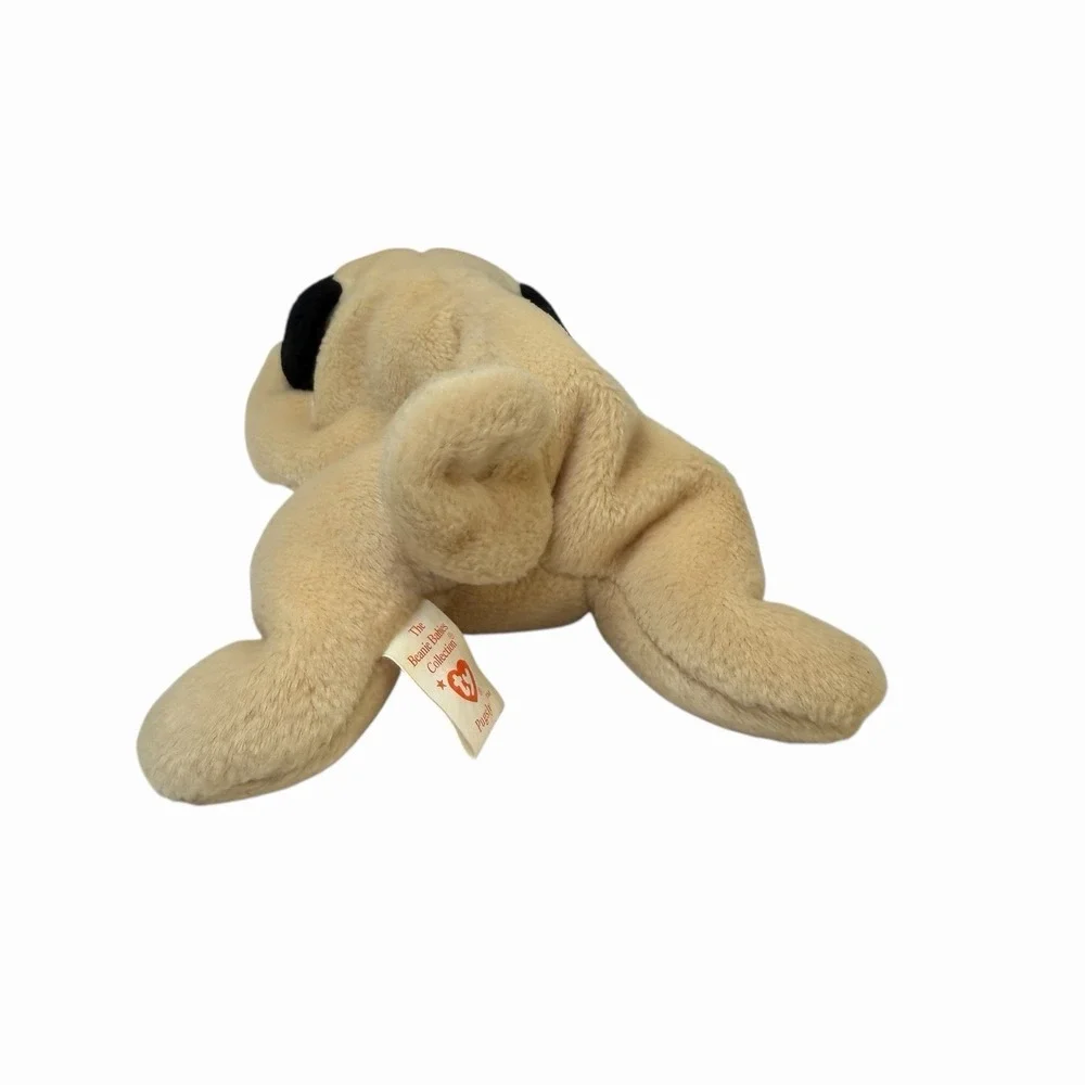 Vintage Ty Beanie Babies Pugsly The Pug Dog 1996 Plush Toy‎ Beanie Baby